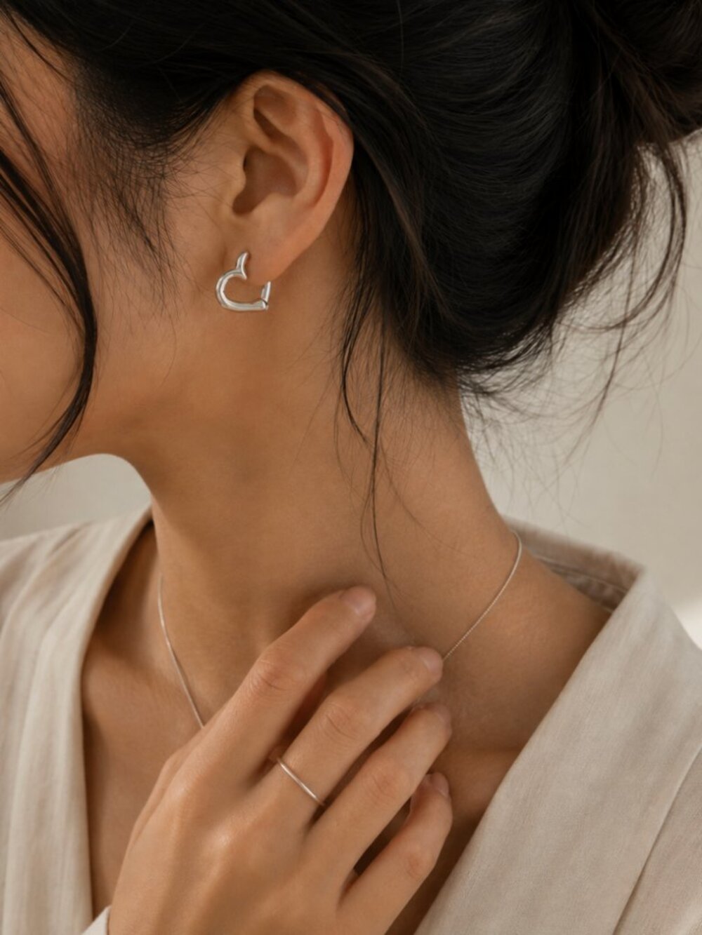 925 Sterling Silver Heart Huggie Earrings Small Heart Hoop Earrings